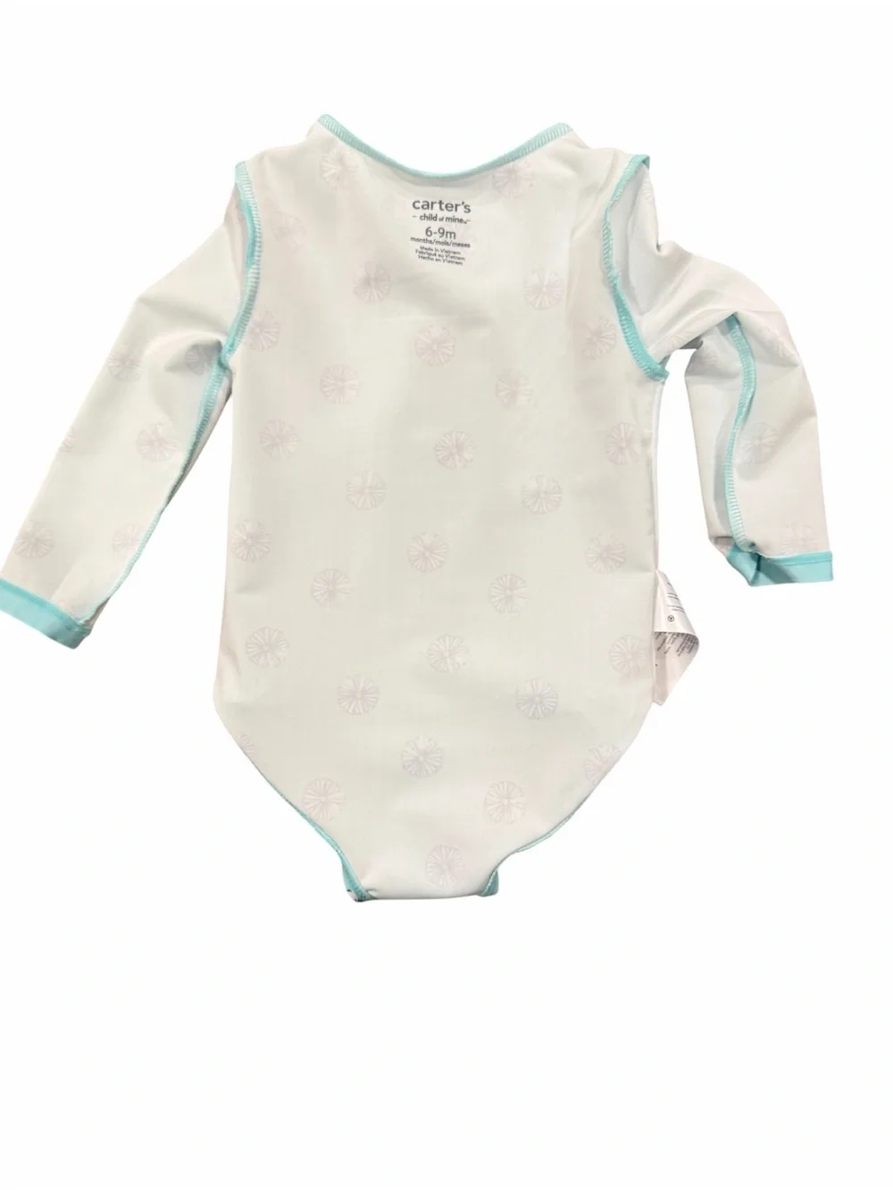 NWT 6-9M Carter's Child of Mine Baby Girl Long- Sleeve Rash Guard Swimsuit